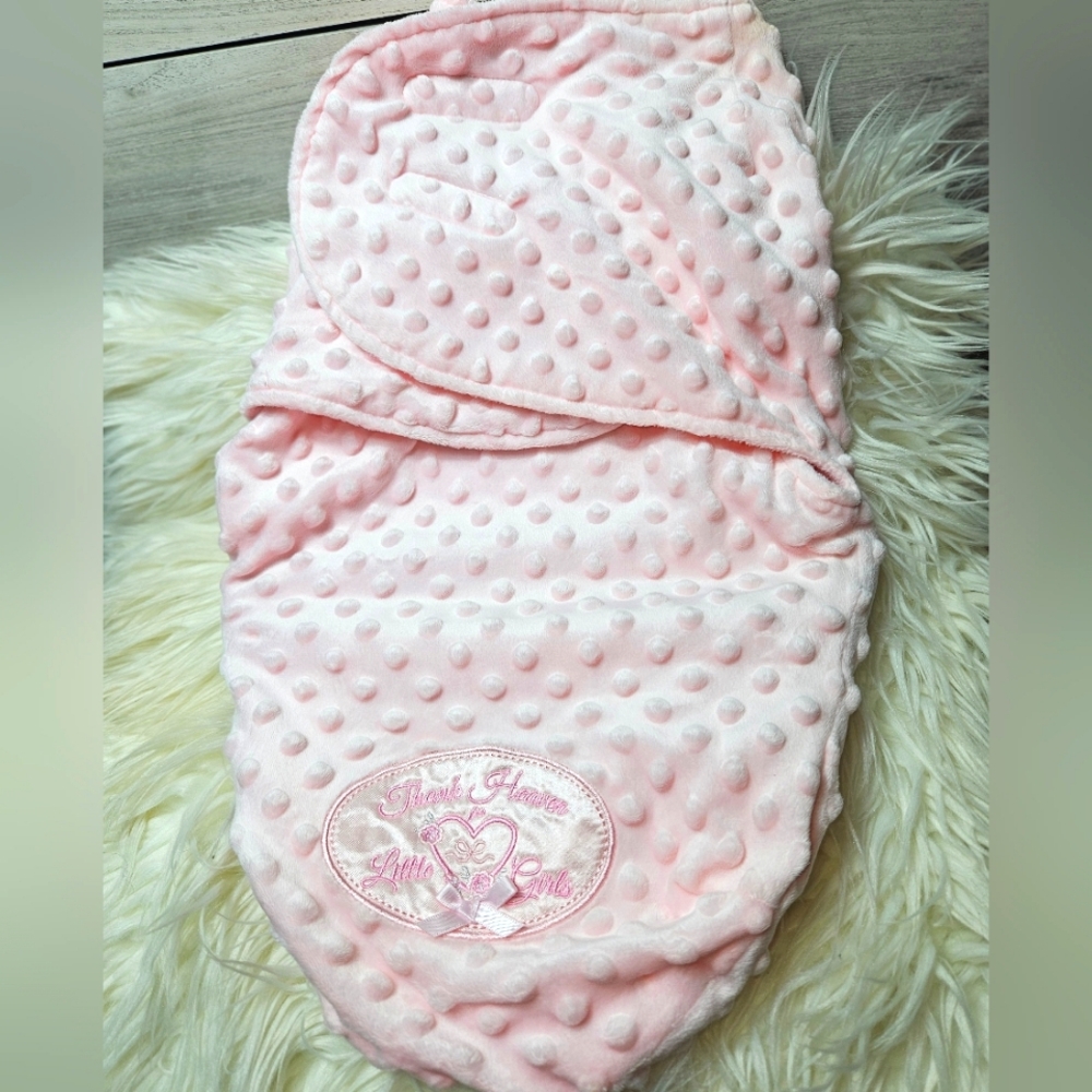 Little Me Original Pink Swaddle 1-PK Thank Heaven for Newborn Girl